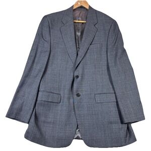 Ralph‎ Ralph Lauren Blazer Mens 41L Gray Windowpane Wool Cashmere 2 Button EUC